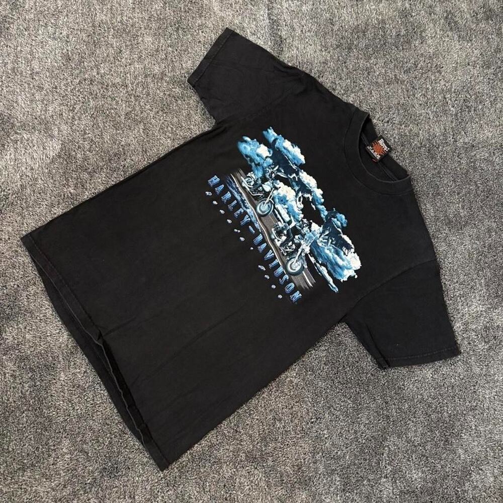 Vtg Y2K 2000 Harley Davidson T Shirt Runnin Free Wolves Biker Motorcycle IN Med